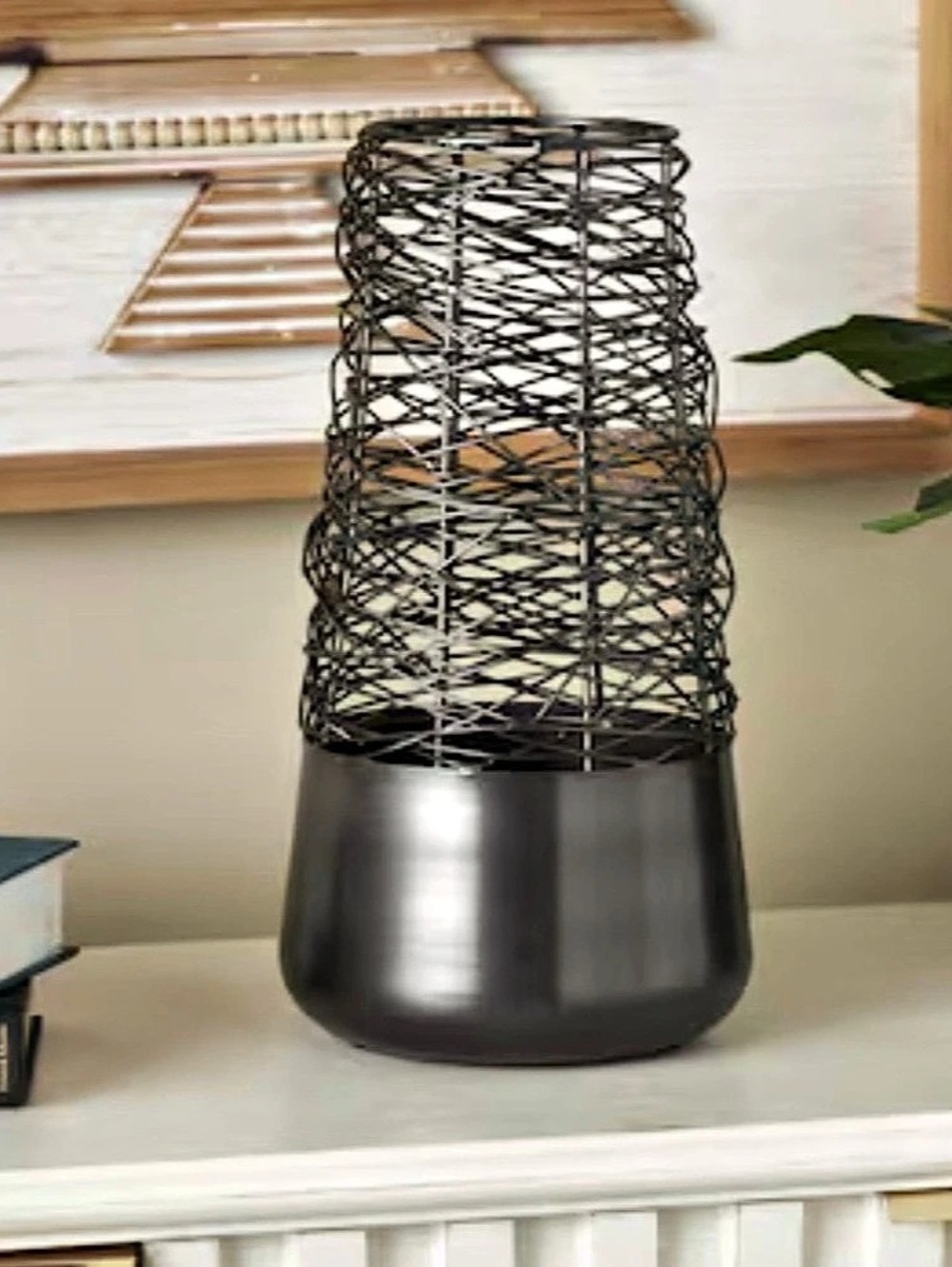 Inda Black Wire Decorative Vase New
